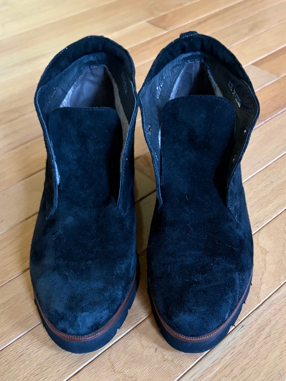 Spring Step Black Suede Ankle Booties